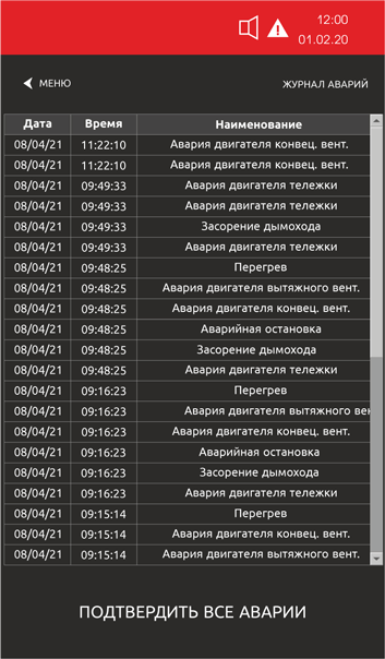 Журнал аварий