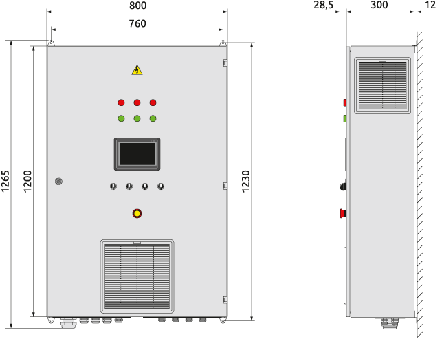 Габаритные размеры шкафов ClimatMaster-22-xxx-3