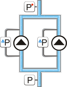 Схема КАСКАД 101 для управления двумя насосами