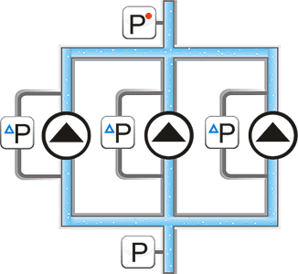 Схема КАСКАД 101 для управления тремя насосами