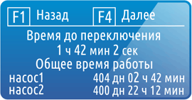 Время работы насосов