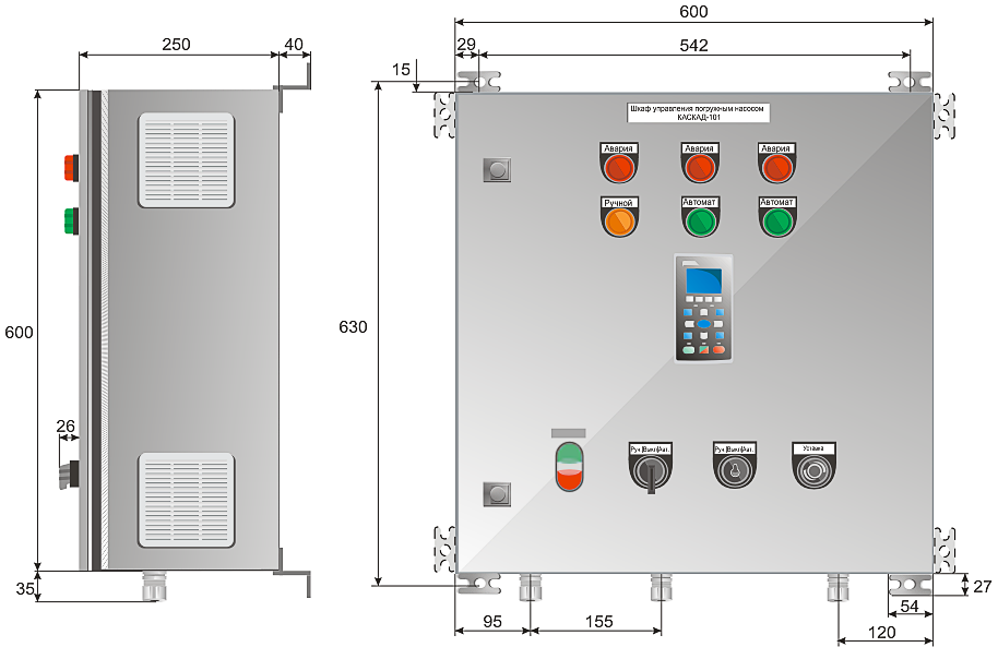 Габаритные размеры КАСКАД 101, типоразмер 1