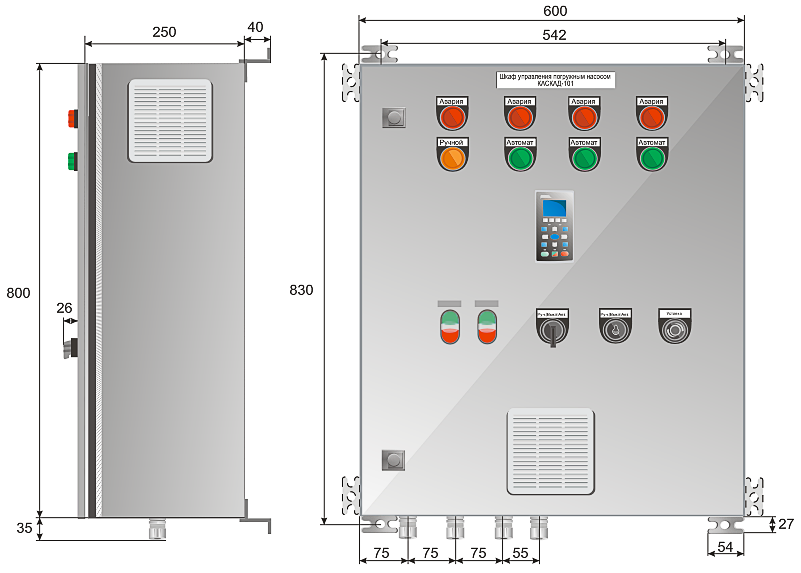 Габаритные размеры КАСКАД 101, типоразмер 2
