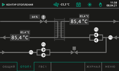 Экран Контура отопления