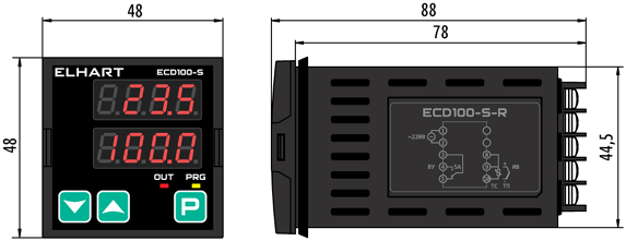 Габаритные размеры ECD100-S-R