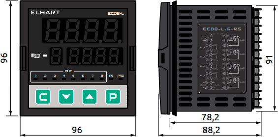 Габаритные размеры ECD8