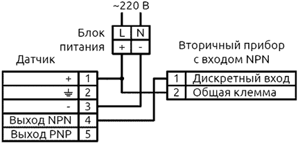 NPN схема подключения ELS-052-T