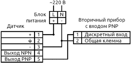 PNP схема подключения ELS-052-T