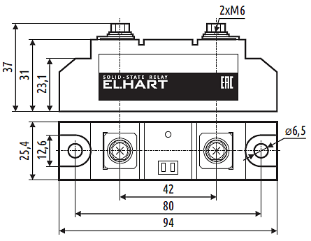 Габаритные размеры ESH1-DA 060-150