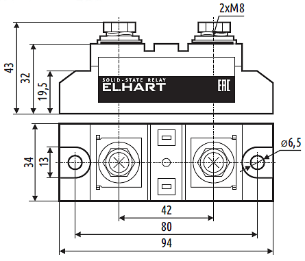 Габаритные размеры ESH1-DA 200-350