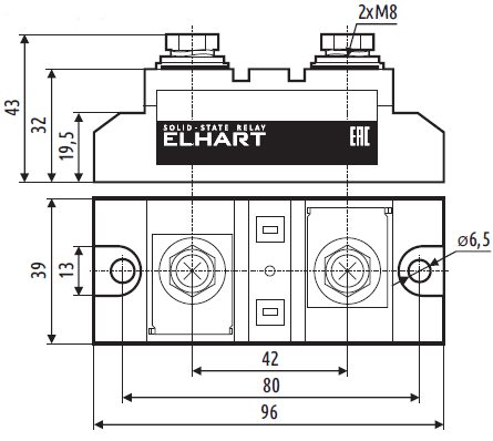 Габаритные размеры ESH1-DA 400