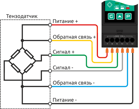 Подключение тензодатчика по 6-и проводной схеме