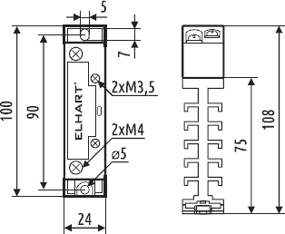 Габаритные размеры ESS1-DA-015 DHT
