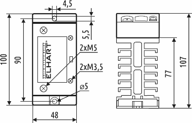 Габаритные размеры ESS1-DA-025 DHT