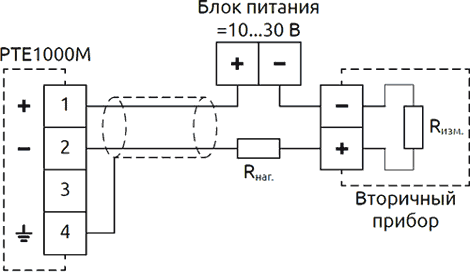 Схема подключения датчиков PTE1000M