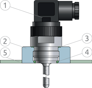 Вид соединения E-G34 c адаптером WA.25 (G3/4'') в разрезе