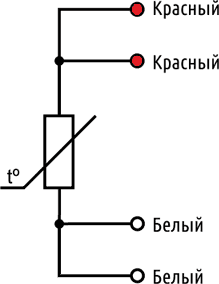 Схема соединения внутренних проводов термопреобразователя TRE.C24