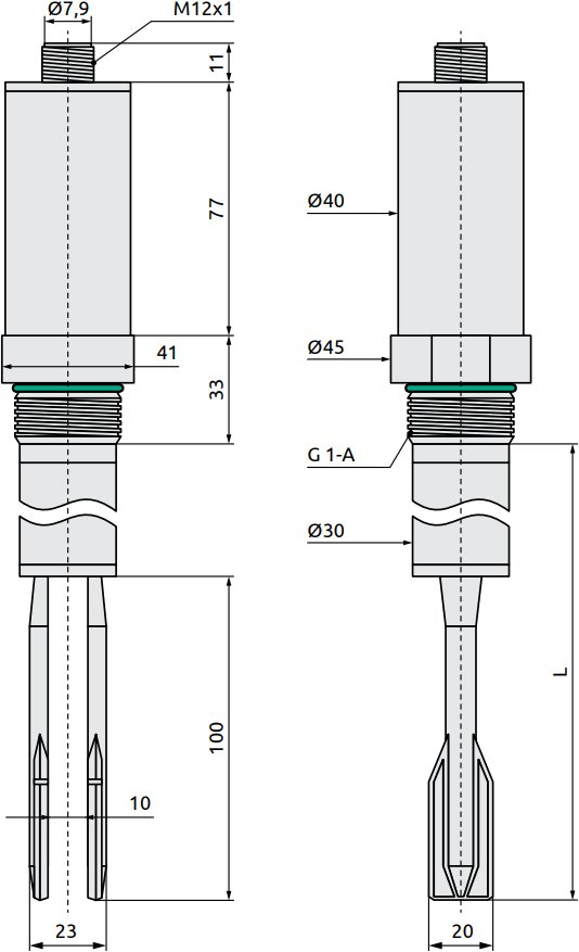 Габаритный чертеж датчика VLS-B0