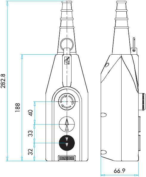 Габаритные размеры PV3E30B4, мм Габаритные размеры PV3E30B4, мм