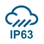Защита от пыли и брызг воды IP63 Иконка защиты от пыли и брызг воды IP63