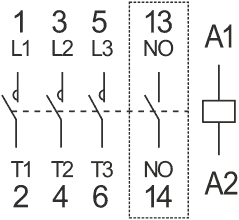 Схема подключения контактора ACС