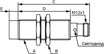 Габаритные размеры индуктивных датчиков ONDO LR-30--C