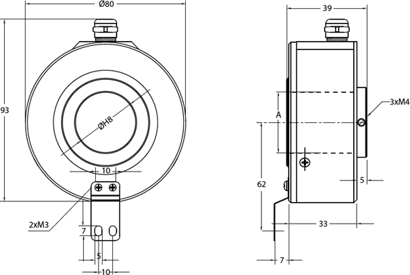 Габаритные размеры PRI80 H