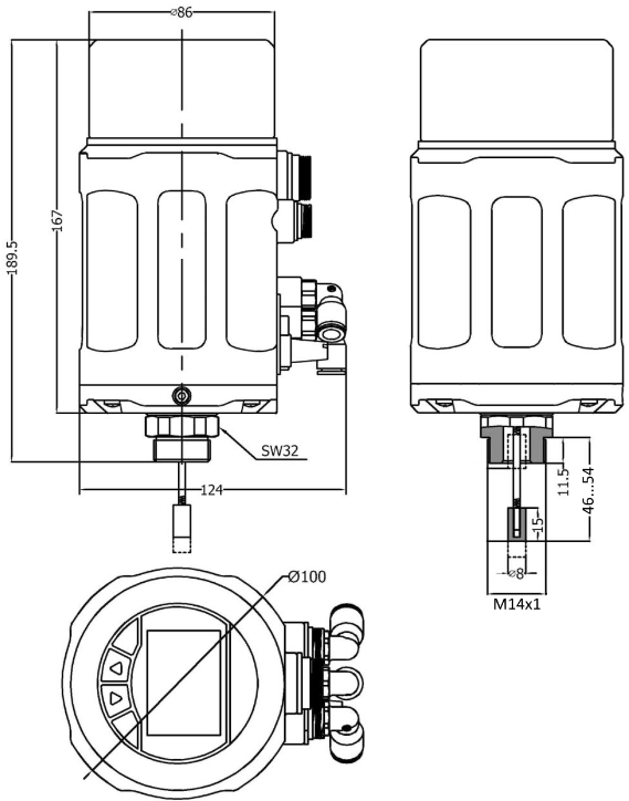 Габаритные позиционеров LPOS-S-K2