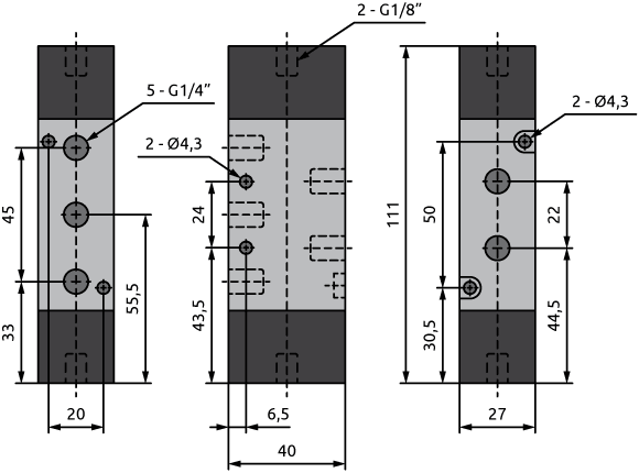 Габаритные размеры VALMA PIV-S-CP-14